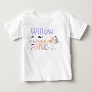 Camiseta Halloween Roxo Assustador Um Aniversário de 1 ano