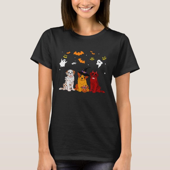 Camiseta Halloween saint bernard Dogs  Mummy Witch Demon (Frente)