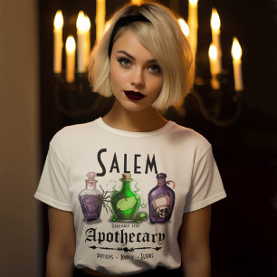 Camiseta Halloween Salem Apothary Potions Tonics Elixirs