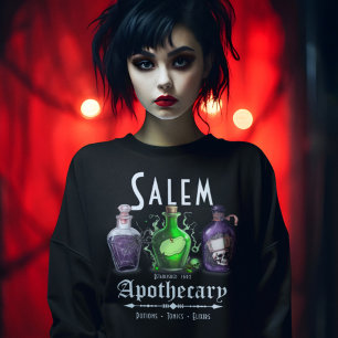 Camiseta Halloween Salem Apothary Potions Tonics Elixirs