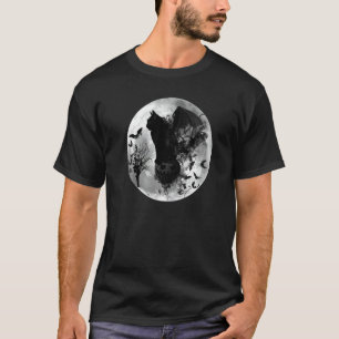 Camiseta Halloween Samhain Batcat Gato Preto Gata Bruxa Lua