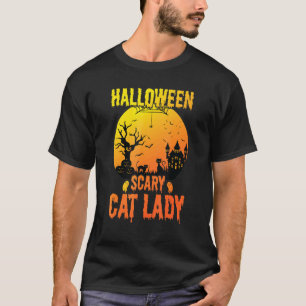 Camiseta Halloween Scary Cat Lady Cute Costume