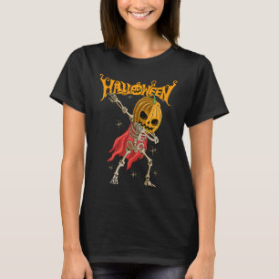 Camiseta Halloween Scary Dancing Skeleton Pumpkin Happy Hal