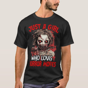 Camiseta Halloween Scary Ghost Apenas Uma Menina Que Ama O