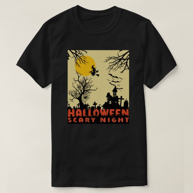 Camiseta Halloween Scary Night (Frente do Design)