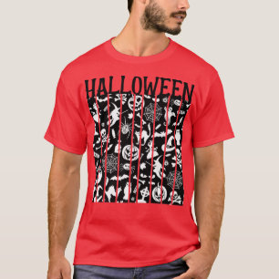 Camiseta Halloween Scary Vintage Pumpkin Witch Skeleton Boo