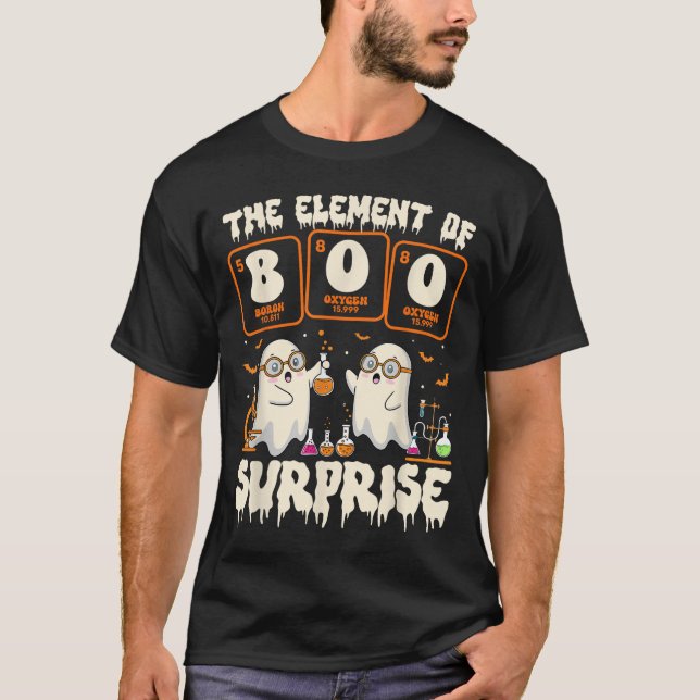 Camiseta Halloween Science Ghost Teacher The Element Of Sur (Frente)