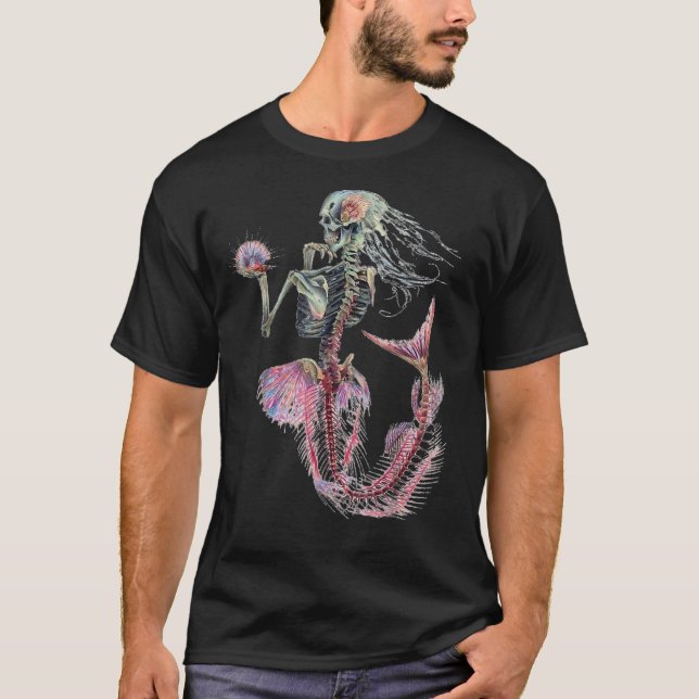Camiseta Halloween Sereia Skeleton Sugar Skeleton (Frente)
