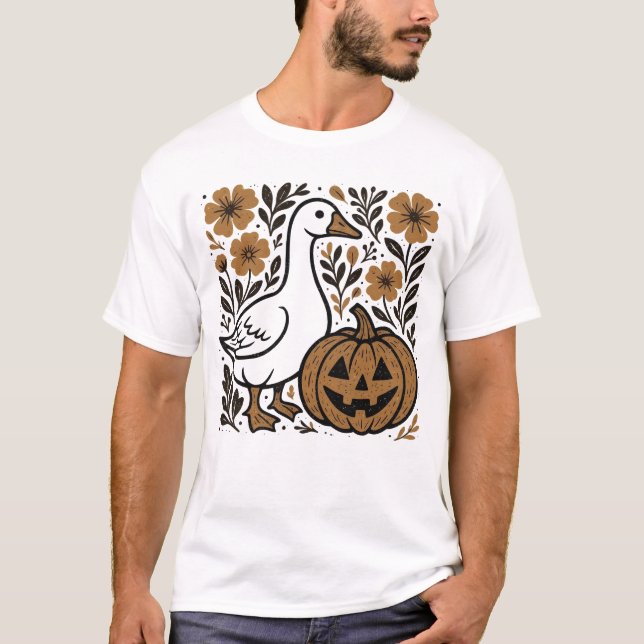 Camiseta Halloween Silly Goose Floral Boho (Frente)