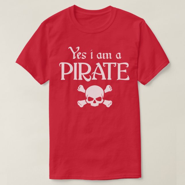 Camiseta Halloween Sim Sou Um Pirata (Frente do Design)