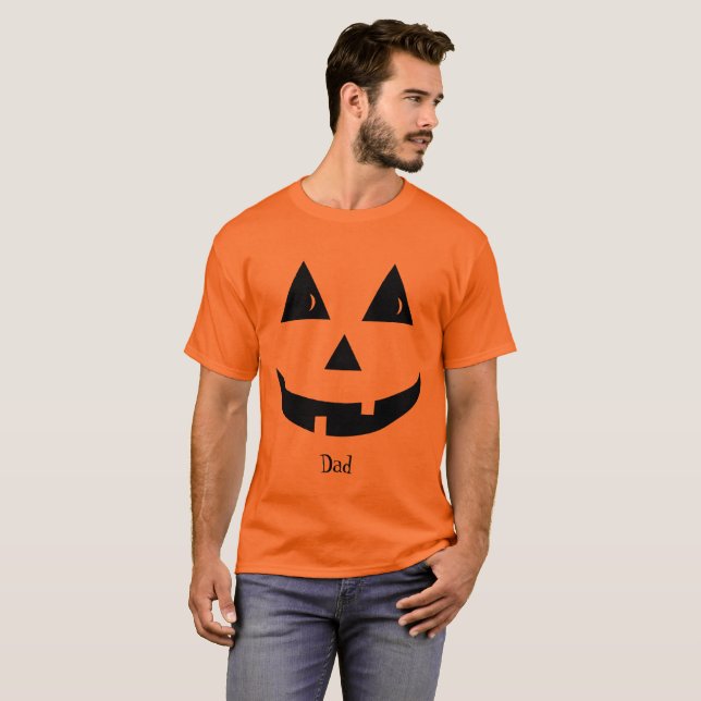 Camiseta Halloween Simple Orange Jack O Lanterna Engraçado (Frente Completa)