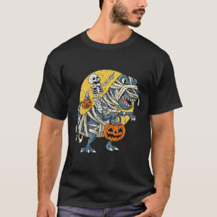 Camiseta Halloween Skeleton Andando Mummy Dinossaur T rex P