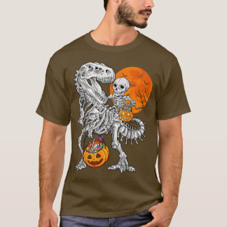 Camiseta Halloween Skeleton Andando Mummy Dinossaur T rex P