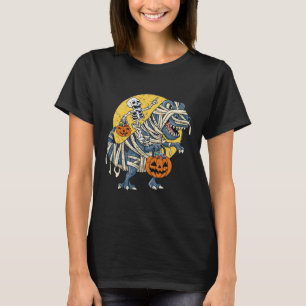 Camiseta Halloween Skeleton Andando Mummy Dinossaur T Rex P