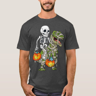 Camiseta Halloween Skeleton Andando Mummy Dinossauro T Re F