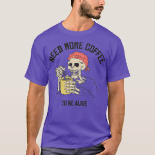 Camiseta halloween skeleton drinking coffee funny