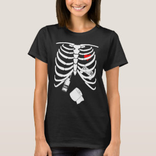 Camiseta Halloween Skeleton Game manipulador Beer Toilet pa