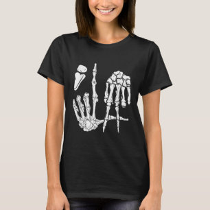 Camiseta Halloween Skeleton Hand Comma La Pontuation Kamal