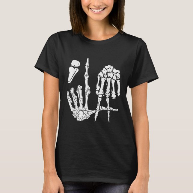 Camiseta Halloween Skeleton Hand Comma La Pontuation Kamal (Frente)