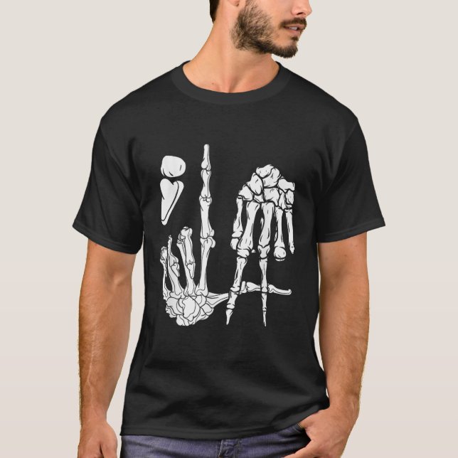 Camiseta Halloween Skeleton Hand Comma La Pontuation Kamal (Frente)