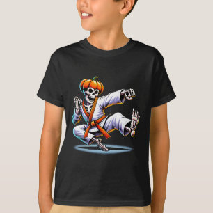 Camiseta Halloween Skeleton Karate