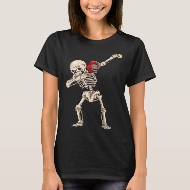 Camiseta Halloween Skeleton Pickleball Dabbing (Frente)