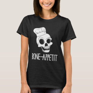 Camiseta Halloween Skeleton Pun Bon Bone Apetite Chef Skul