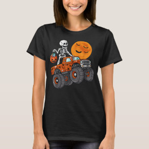 Camiseta Halloween Skeleton Riding Monster Truck Toddler Bo