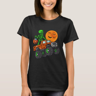 Camiseta Halloween Skeleton Riding Monster Truck Toddler Bo
