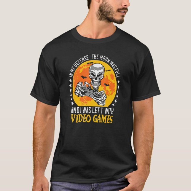 Camiseta Halloween Skeleton Video Gamer Controllers Boys Ki (Frente)