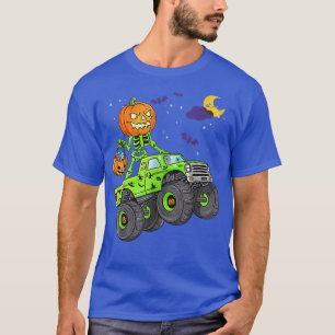 Camiseta Halloween Skeleton Zombie Andando Monster Truck Va