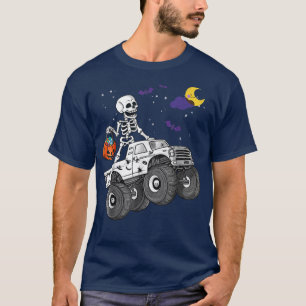 Camiseta Halloween Skeleton Zombie Andando Monster Truck Va