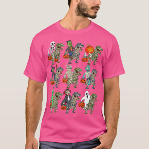 Camiseta Halloween Skeleton Zombie Andando Mummy T Rex Vamp