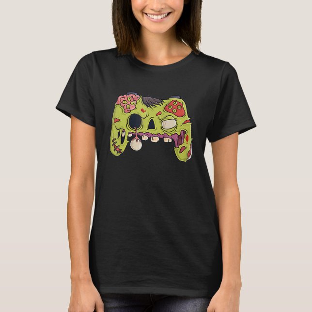 Camiseta Halloween Skeleton Zombie Gaming Controllers Mummy (Frente)