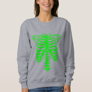 Camiseta halloween Skelstipação Rib Ácido gaiola verde