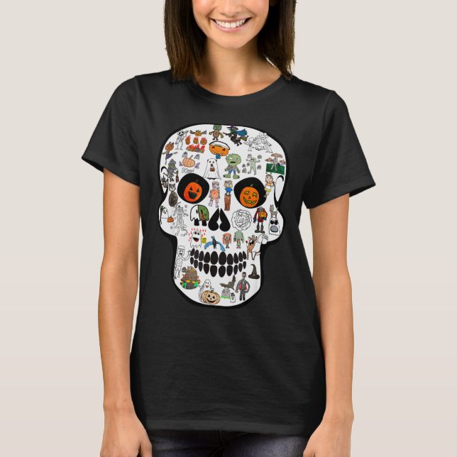Camiseta Halloween Skull 2025  (Frente)