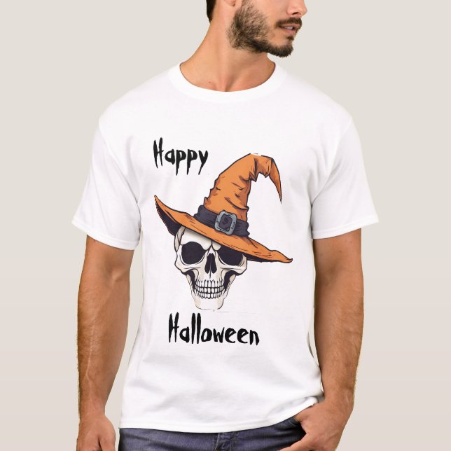 Camiseta Halloween Skull com isso (Frente)