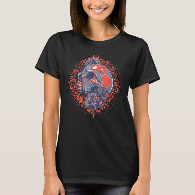 Camiseta Halloween Skull Esoteric Occult Satanic Blackcraft (Frente)