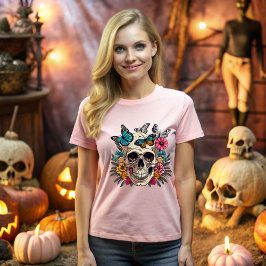 Camiseta Halloween skull, life and death dance in harmony