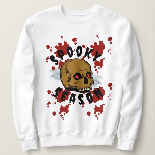 Camiseta Halloween Skull Spooky (Frente do Design)