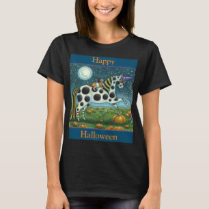 Camiseta HALLOWEEN SPONTTED PONY & BAT CAT Fantasy Horse