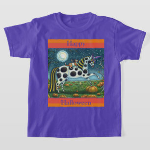 Camiseta HALLOWEEN SPONTTED PONY & BAT CAT Fantasy Horse