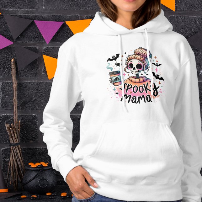 Camiseta Halloween Spooky Mama Café Skeleton Chic (Criador carregado)