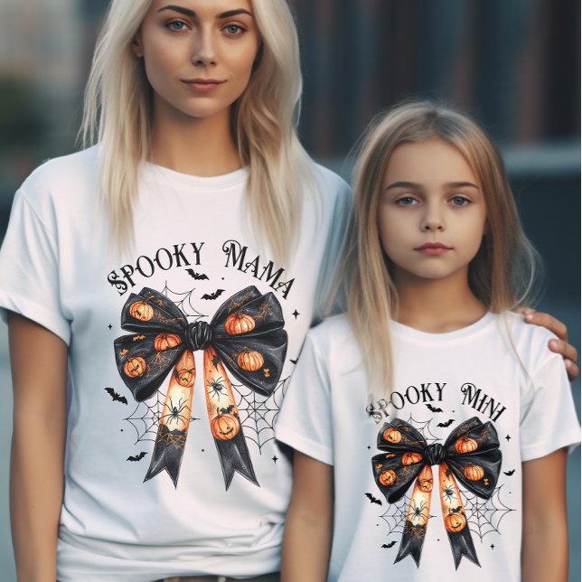 Camiseta Halloween Spooky Mini Arco preto Coquette (Halloween Spooky Mini black Bow Coquette T-Shirt)