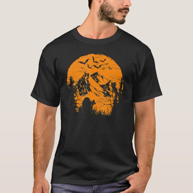 Camiseta Halloween Spooky Mountain De Túmulas Assustadoras  (Frente)