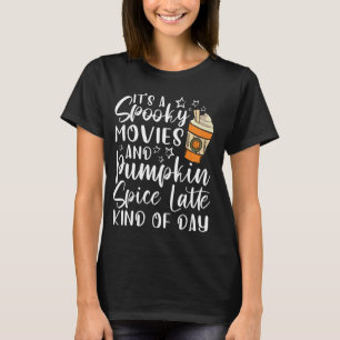 Camiseta Halloween Spooky Movies Pumpkin Spice Meio Dia