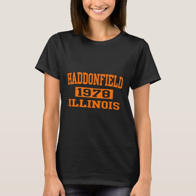 Camiseta Halloween Spooky Scary Haddonfield Illinois Hallow (Frente)