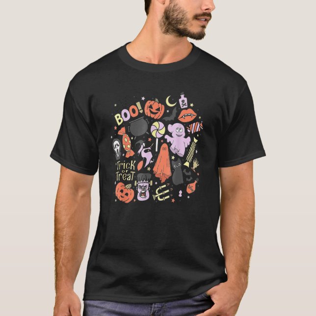 Camiseta Halloween Spooky Season Witch Ghost Potions (Frente)