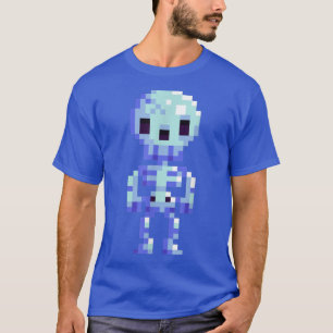 Camiseta Halloween Spooky Skeleton Assustador 8Bit Tee