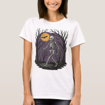Halloween Spooky Skeleton Haunted Forest T